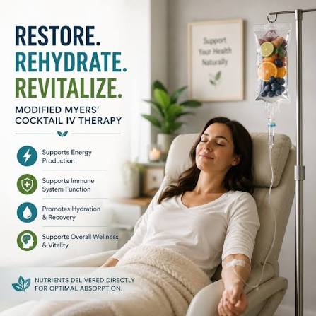 Modified Myers' Cocktail IV therapy — supports energy, immunity, hydration and vitality