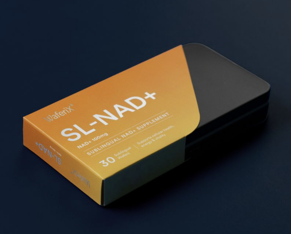 WaferiX SL-NAD+ box — sublingual NAD+ supplement, 30 wafers 100mg